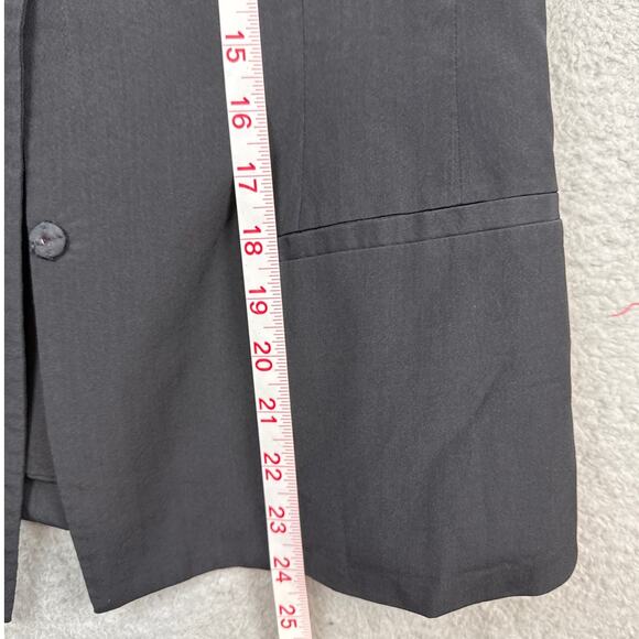 Donna Karan Italian Wool Silk Structured Blazer Black Lightweight Fitted Size 6 - Picture 5 of 10